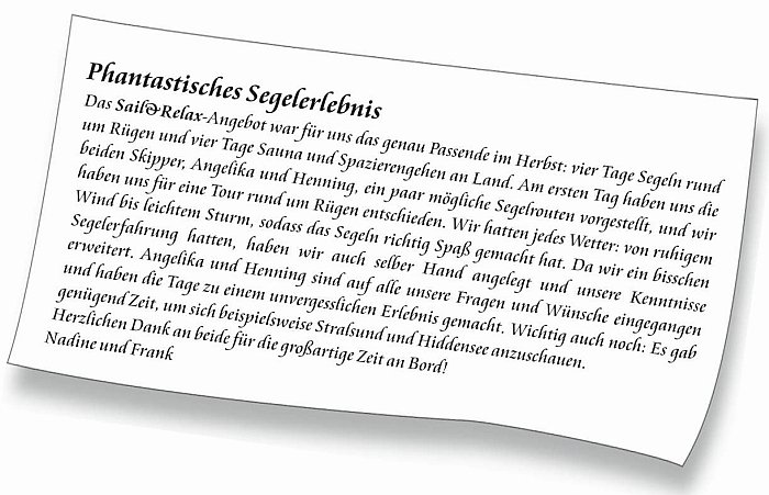 Bewertung Sail & Relax